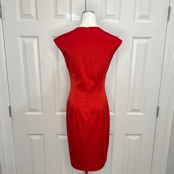 London Times Red Keyhole Sheath Bodycon Cocktail Valentine’s Day Dress Size S - Picture 11 of 17